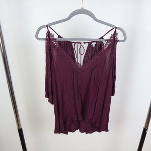 Open Mid Sleeve Shoulder Shirt